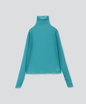 シフォンハイネックカットソー