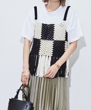 CROCHET FRINGED BUSTIER