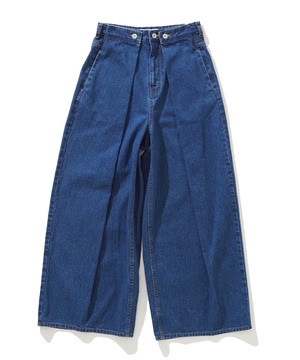 WIDE TUCK DENIM PANTS
