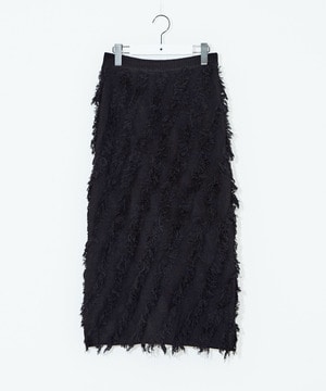 JACQUARD FRINGE KNIT SKIRT