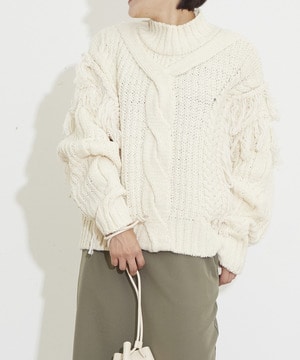 FRINGE CABLE OVERKNIT