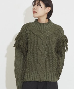 FRINGE CABLE OVERKNIT