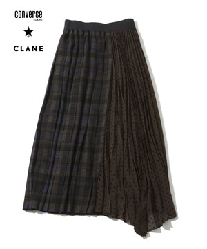 【オルソモールジャパン株式会社 × CLANE】CHECKED PLEATED SKIRT