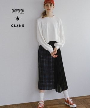 【オルソモールジャパン株式会社 × CLANE】CHECKED PLEATED SKIRT