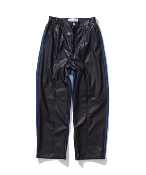 【SET UP】DENIM×FAKE LEATHER DOCKING PANTS