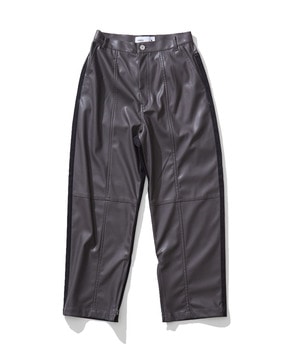 【SET UP】DENIM×FAKE LEATHER DOCKING PANTS