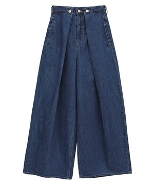 WIDE TUCK DENIM PANTS