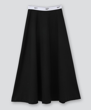 WAIST LOGO FLARE SKIRT