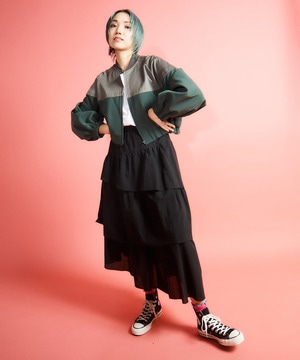 ASYMMETRY TIERED SKIRT