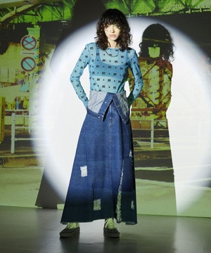 2WAY DENIM CRASHED BARE DRESS