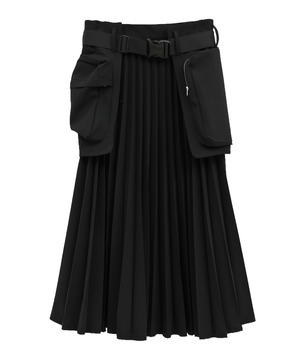 【SET UP】WRAP BELT PLEATS SKIRT
