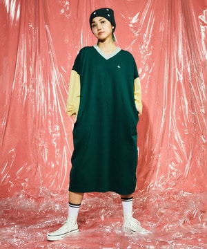 COLOR PATTERN KNIT DRESS
