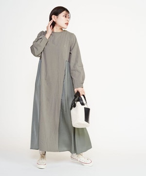 GATHER PLEATS DOCKING DRESS