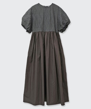 PUFFSLEEVE JACQUARD DOCKING DRESS