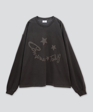 PIGMENT DYE CRUSHEDFOAM PRINT FACE TEE