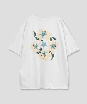 LILY FLOWER BACK PRINT PIGMENT DYE TEE