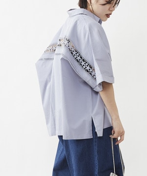 【STAR★LACE】BACK LACE OVERSIZED SHIRT