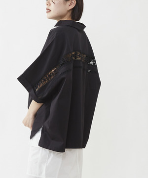 【STAR★LACE】BACK LACE OVERSIZED SHIRT