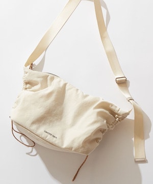 SIDE GATHER NYLON PADDED SHOULDER BAG