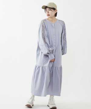 【STAR★LACE】2WAY VOLUME-SLEEVE DRESS
