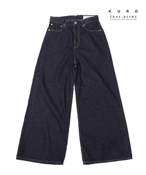 【オルソモールジャパン株式会社×KURO】WIDE DENIM PANTS/ONEWASH（WOMEN'S）