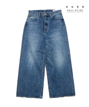 【オルソモールジャパン株式会社×KURO】WIDE DENIM PANTS/WASHED（UNISEX）