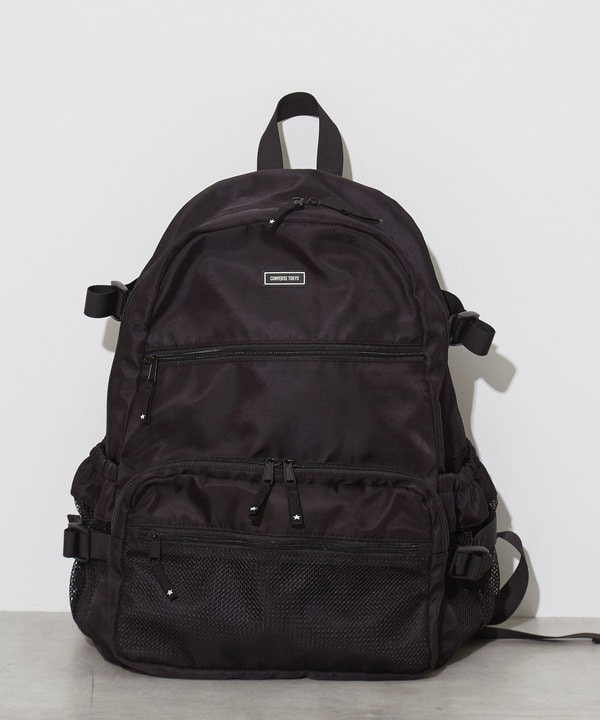 MESH POCKET NYLON BACKPACK 詳細画像 ブラック 1